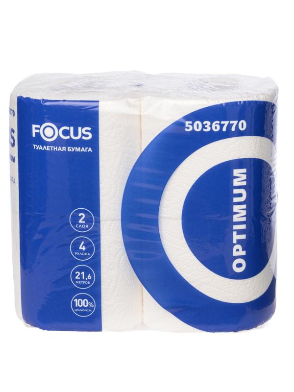 Бумага туалетная Focus Optimum 2сл бел 100%цел втул22м 180л 4рул/уп 5036770
