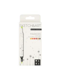 Набор маркеров ДВУСТ.СКЕТЧ-МАР.SKETCH&ART.ОСЕННИЙ ПЕЙЗАЖ,6 ЦВ.,22-0081/01