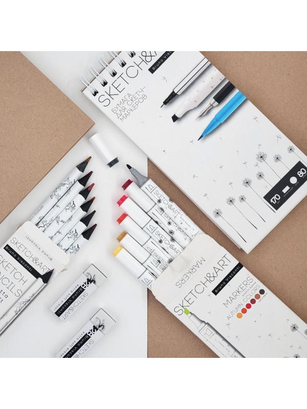 Набор маркеров ДВУСТ.СКЕТЧ-МАР.SKETCH&ART.ОСЕННИЙ ПЕЙЗАЖ,6 ЦВ.,22-0081/01