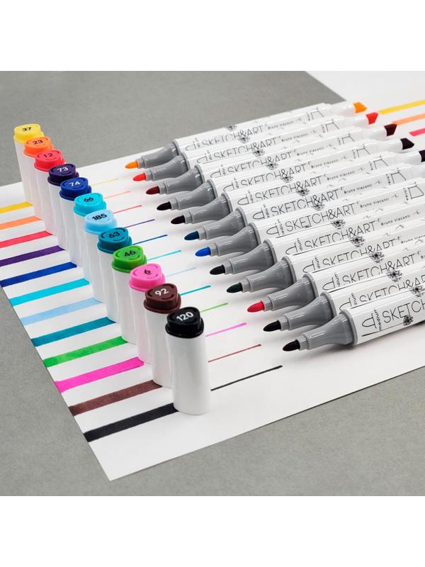 Набор маркеров ДВУС.СКЕТЧ-МАРКSKETCH&ARTБАЗОВЫЙ,12ЦВ.ПЛАС.ПЕН.,22-0076/01