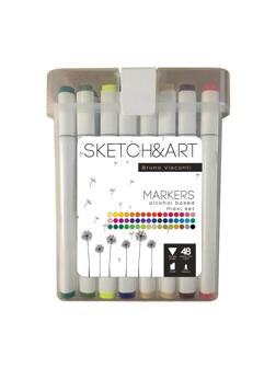 Набор маркеров ДВУС.СКЕТЧ-МАРКЕРЫSKETCH&ARTМАКСИ,48 ЦВ.ПЛАС.ПЕНАЛ,22-0079