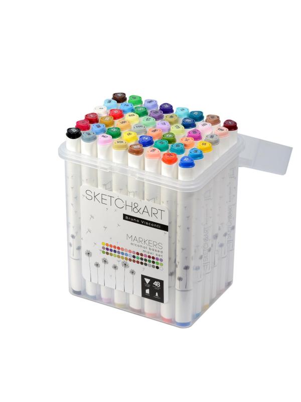 Набор маркеров ДВУС.СКЕТЧ-МАРКЕРЫSKETCH&ARTМАКСИ,48 ЦВ.ПЛАС.ПЕНАЛ,22-0079