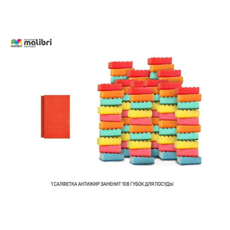 Салфетка хозяйственная антижир Dora 17х15см микрофибра