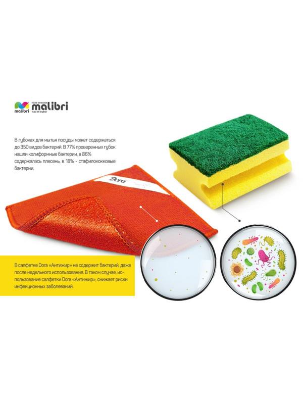 Салфетка хозяйственная антижир Dora 17х15см микрофибра
