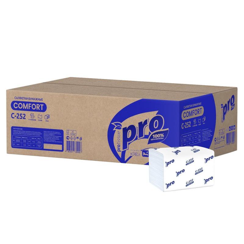 Салфетки бумажные Protissue N4 1сл 200 листов 20пач в уп С252