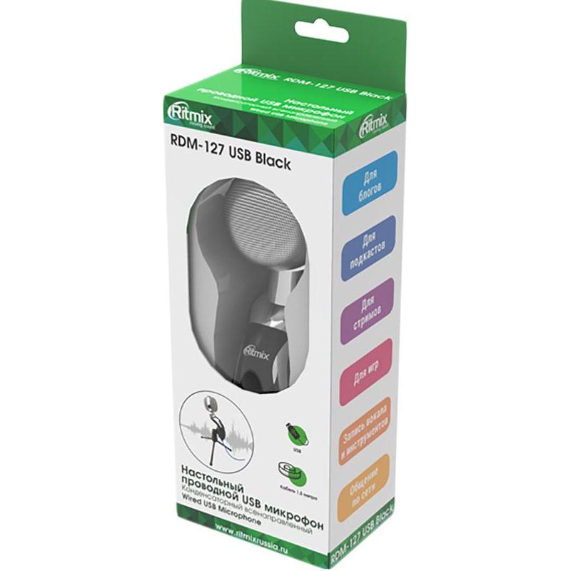 Микрофон Ritmix RDM-127 USB Black