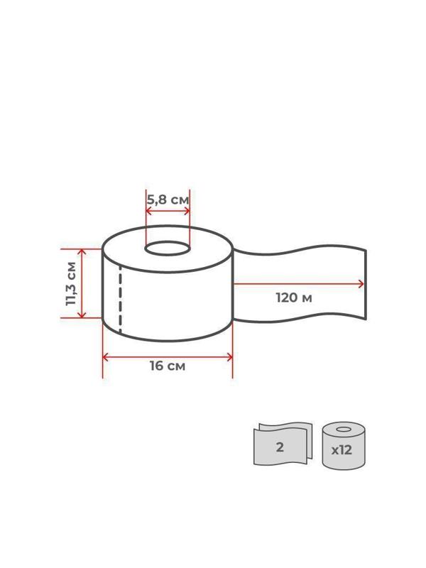 Бумага туалетная д/дисп Focus Point 2сл бел цел 120м ЦВ 12рул/уп 5036915