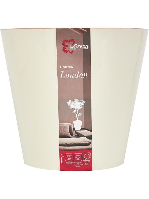 Горшок для цветов London 320 мм, 15,7л на колесиках Сливочный, ING6207СЛ