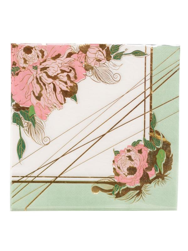 Салфетки бумажные одноразов.двухслойные Пионы 33см 6шт/G,1502-4510