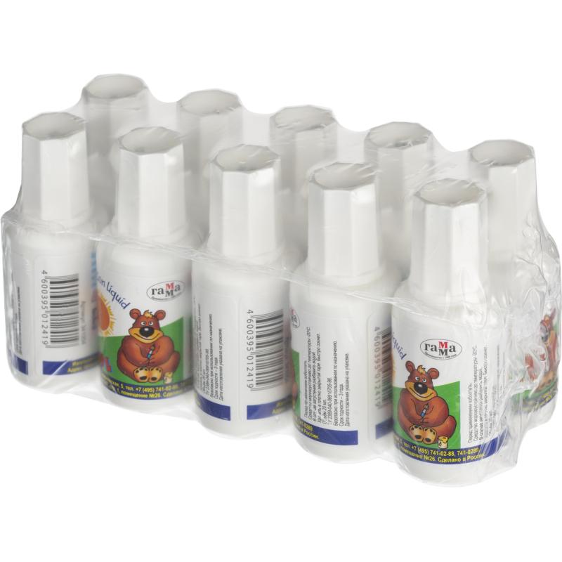 Корректирующая жидкость 20мл Школьник на водной основе, кисточка