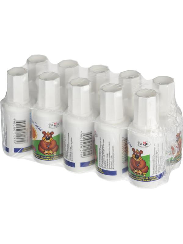 Корректирующая жидкость 20мл Школьник на водной основе, кисточка