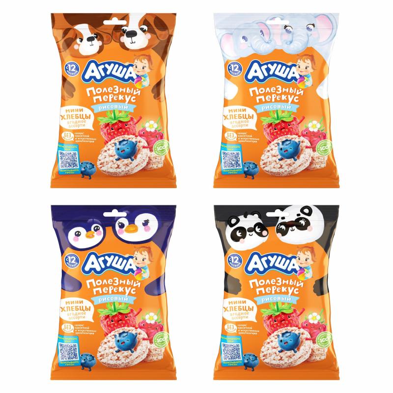 Хлебцы рисовые Агуша Ягоды 0,2% 30г, Флоупак