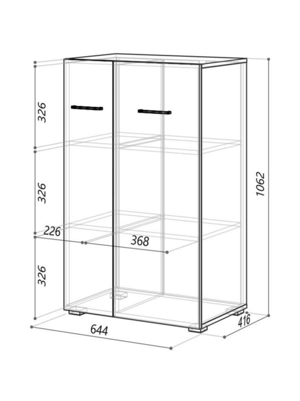 Шкаф IN Homeoffice закрытый 644x416x1062 Дуб натуральный