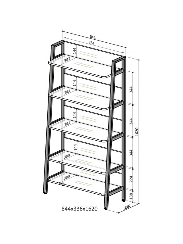 Стеллаж IN Homeoffice 844x335x1620 Дуб натуральный