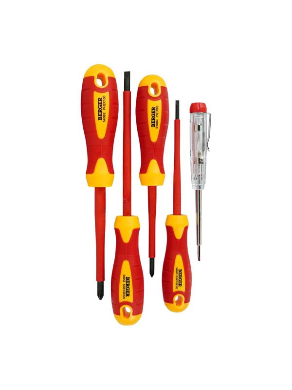 Набор отверток диэлектрических до 1000V 5 предметов BERGER BG1065