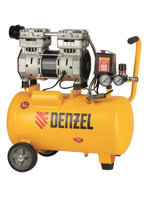 Компрессор поршневой безмасляный DENZEL DLS950/24 950Вт,165л/мин,24л(58026)