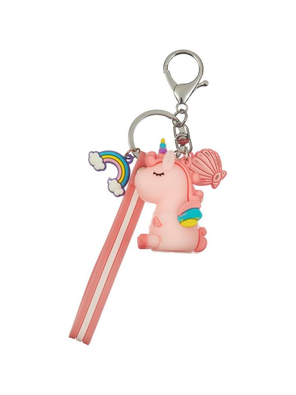 Брелок Единорог розовый 5,5x3,5 см