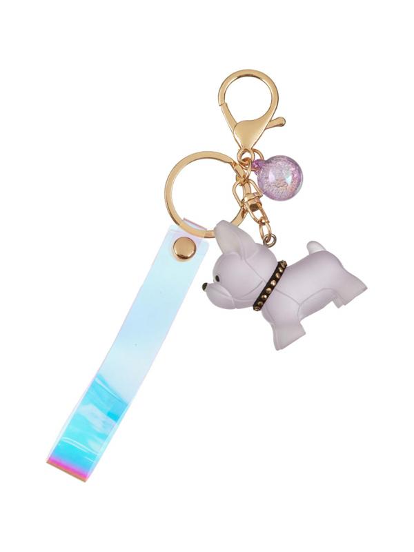 Брелок Собачка сиреневый  4,7x4,5 см