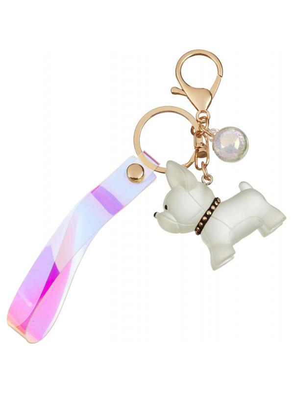 Брелок Собачка прозрачный 4,7x4,5 см