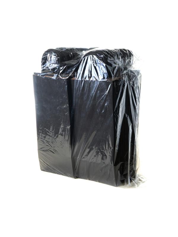 Пакет бумажный 140х80x330 мм, 80 г/м2, с кручеными ручками,черный 100 шт/уп