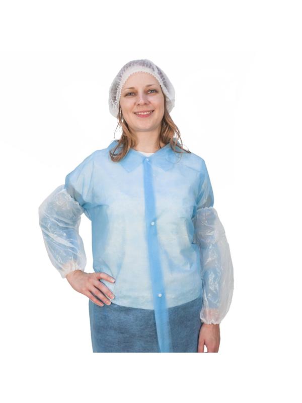 Нарукавники ПНД одноразовые белые 40 х 20 см. 100 шт/уп,ПС