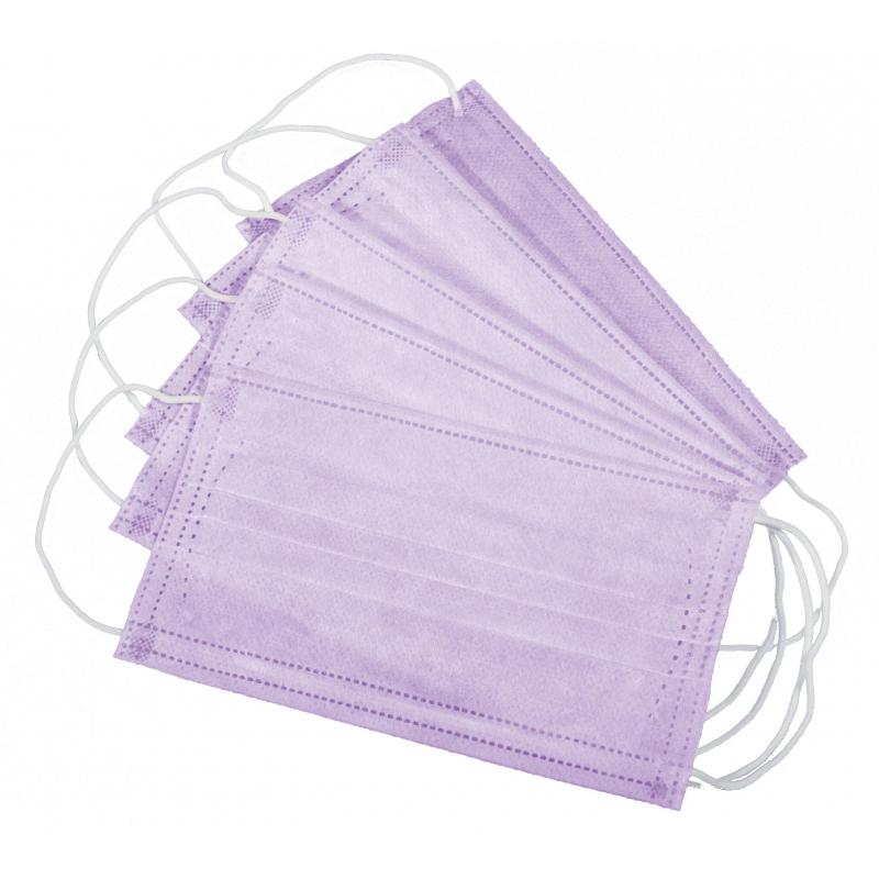 Маска медицинская, резинка, фиолетовая, Стандарт п/э 50шт/уп