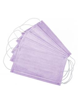Маска медицинская, резинка, фиолетовая, Стандарт п/э 50шт/уп