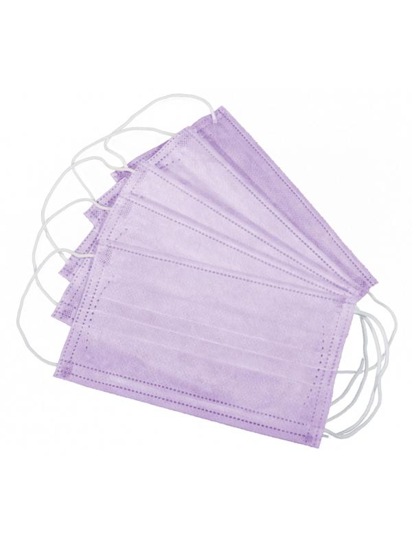 Маска медицинская, резинка, фиолетовая, Стандарт п/э 50шт/уп