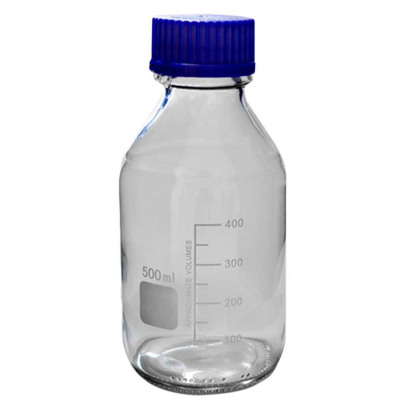 Банка лабораторная 500 мл, свет.стекло, градуир., крышка, 24 шт/уп 10006802