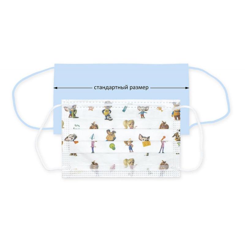 Маска медицинская 3-х сл., Sense 'Детская', БАРБОСКИНЫ, картон 50шт/уп