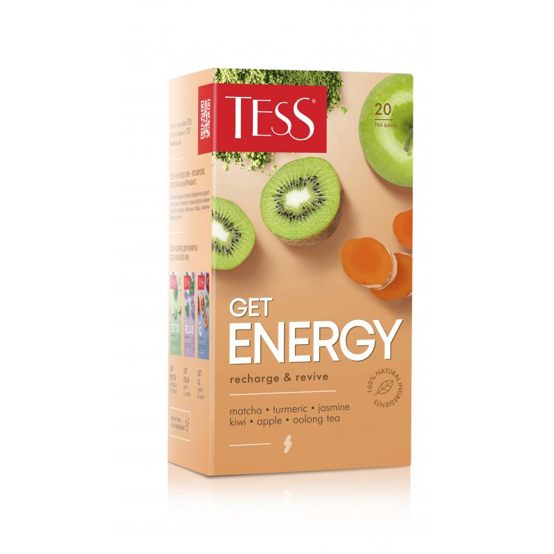 Чай Tess Get Energy улун с добавками, 1,5гх20шт/уп