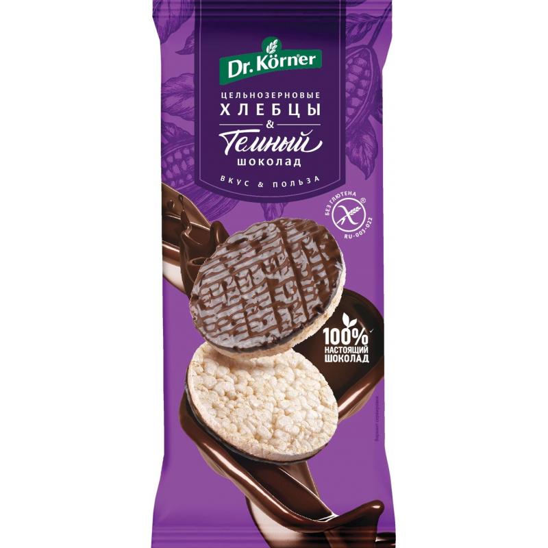 Хлебцы Dr.Korner хрустящие Рисовые с темным шоколадом, 67г