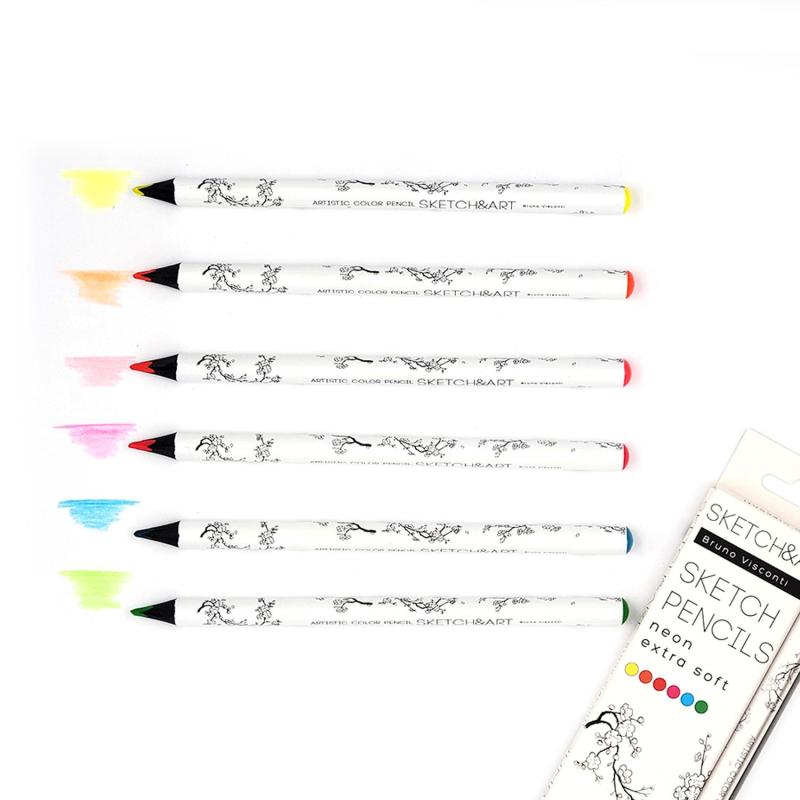 Набор карандашей СКЕТЧ-КАРАН.ЦВЕТSKETCH&ARTУТОЛ.,4 ММ,НЕОН.6ЦВ,30-0118/02