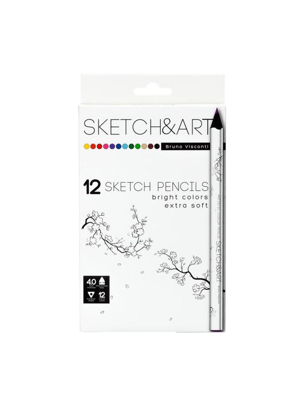 Набор карандашей СКЕТЧ-КАРАНД.ЦВЕТ.SKETCH&ARTУТОЛЩЕН.,4 MM,12 ЦВ.,30-0114