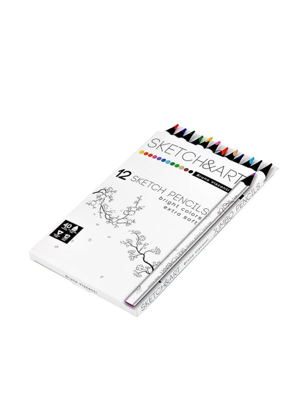 Набор карандашей СКЕТЧ-КАРАНД.ЦВЕТ.SKETCH&ARTУТОЛЩЕН.,4 MM,12 ЦВ.,30-0114