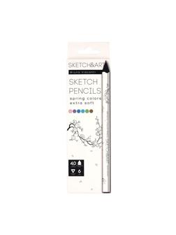 Набор карандашей СКЕТЧ ЦВ.SKETCH&ARTУТОЛ.,4ММ,ВЕСЕН.ПЕЙЗАЖ,6ЦВ,30-0118/09
