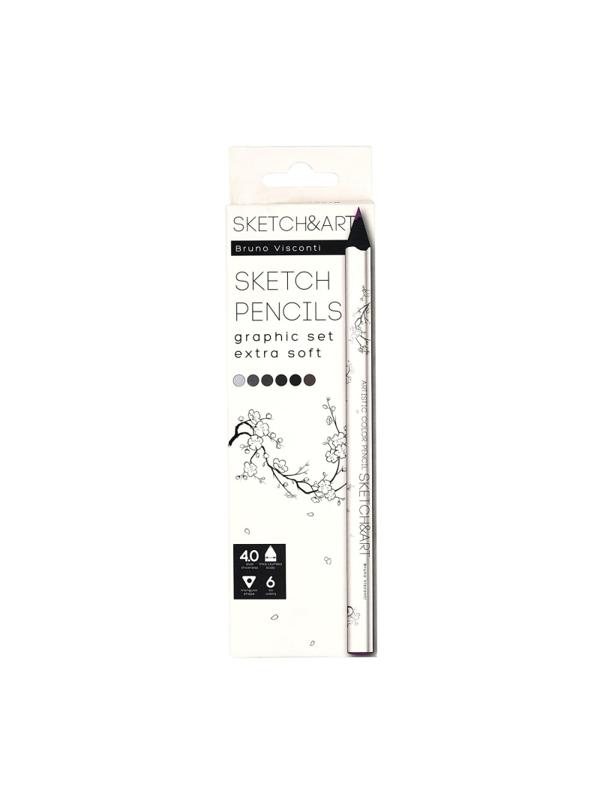 Набор карандашей СКЕТЧ ЦВЕТН.SKETCH&ARTУТОЛ.,4ММ,ГРАФИКА6 ЦВ,30-0118/05