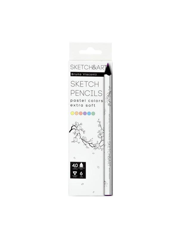 Набор карандашей СКЕТЧ-КАРАНД.ЦВЕТSKETCH&ARTУТОЛ,4 ММ,ПАСТ.6ЦВ,30-0118/03