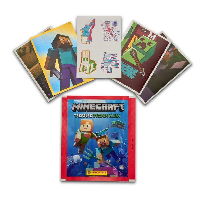 Наклейки PANINI MINECRAFT сезон 2021-22 ( в пакетике 5 наклеек )