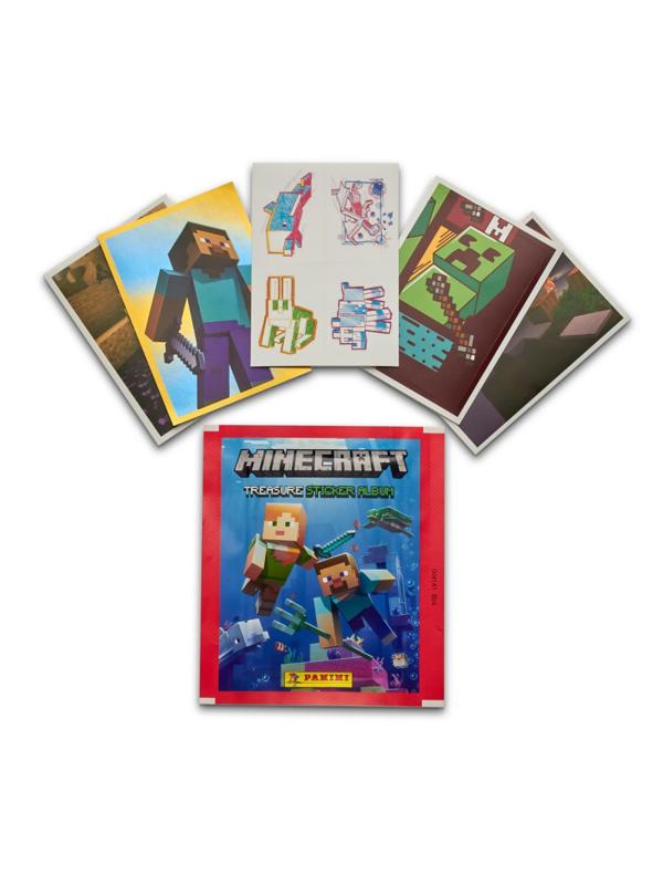 Наклейки PANINI MINECRAFT сезон 2021-22 ( в пакетике 5 наклеек )