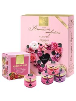 Набор меда и чая Romantic Confection 4х30мл+чай Пряный глинтвейн 35г 606123