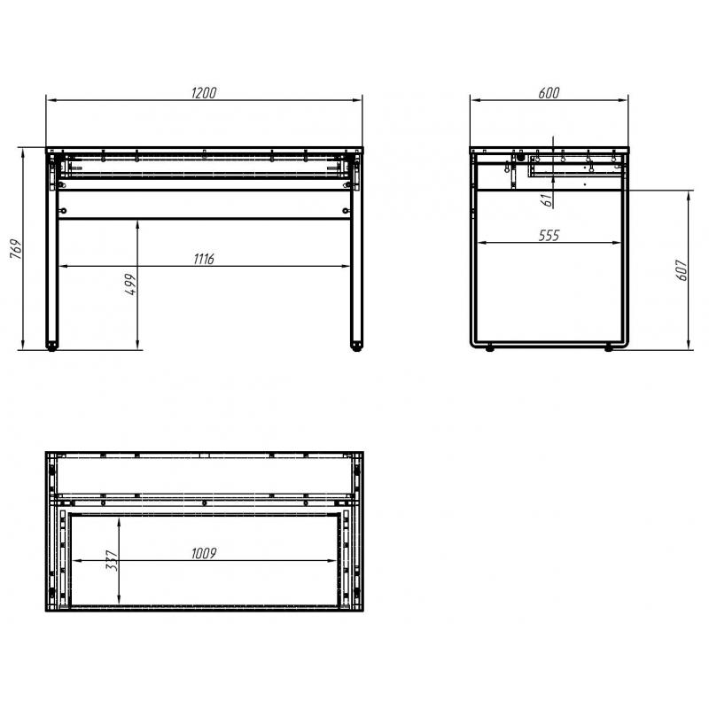 Мебель для дома IN Стол Homeoffice НК 1200x600x769 Дуб натуральный
