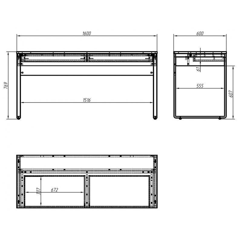 Мебель для дома IN Стол Homeoffice НК 1600x600x769 Белый