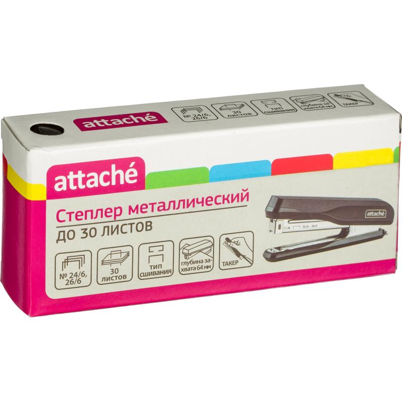 Степлер Attache MSBK2430 (№24/6-26/6) до 30 лист., металл, чёрный