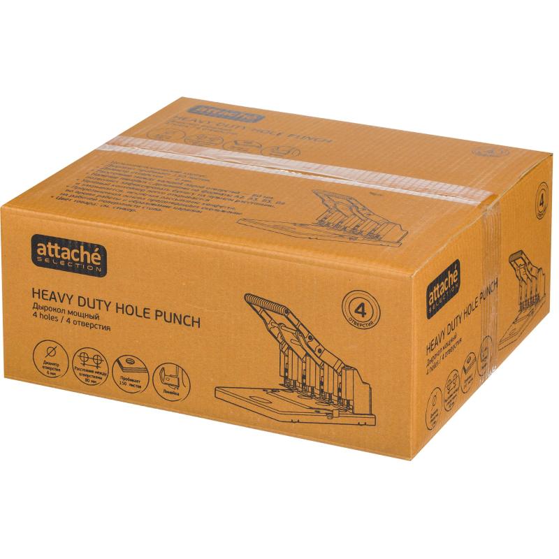 Дырокол Attache Selection мощный MHDPBK4-150,4отв.150 лист.,металл,черн