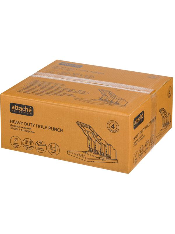 Дырокол Attache Selection мощный MHDPBK4-150,4отв.150 лист.,металл,черн