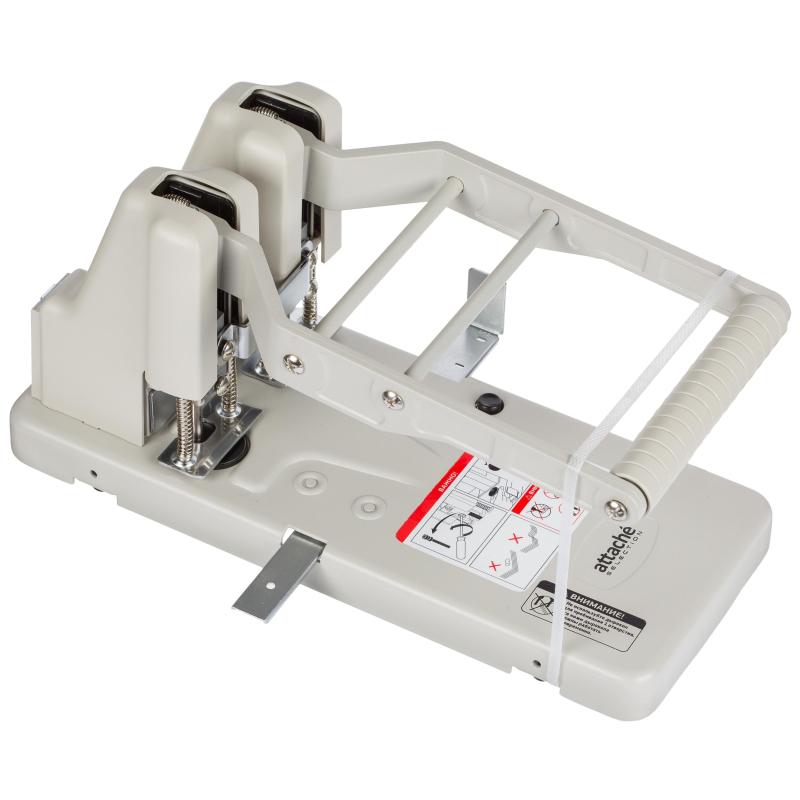 Дырокол мощный Attache Selection MHDPGY2-290, 2отв.,290 лист.,металл,серый