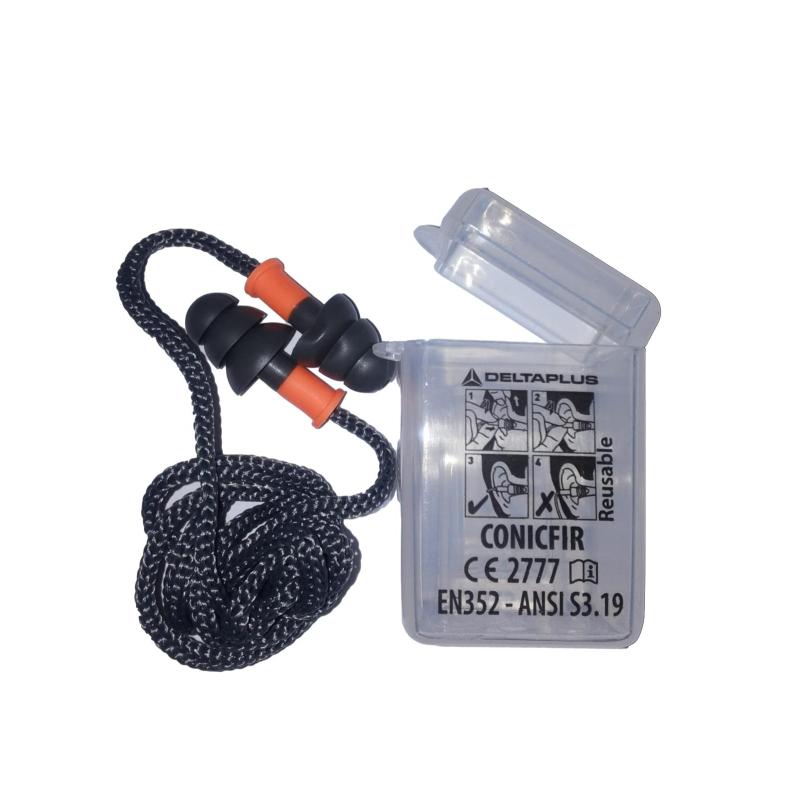 Беруши DELTA PLUS многораз со шнурком в контейнере (CONICFIR050) 50 пар/уп