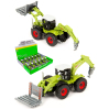 Металлический трактор Die Cast 1:43 «Экскаватор с платформой», А155А1, инерционная / Зеленый