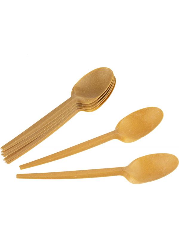Ложка одноразовая 168мм,золотисто-охрист.до коричн;древесное волокно,50шт/у